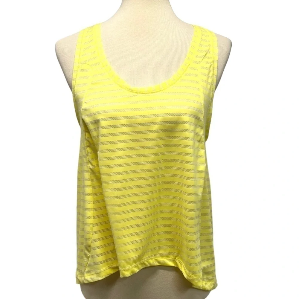 Zyia Active Lemon Nimbus Split Back Yellow Athletic Tank Top Women’s Large - Picture 4 of 14